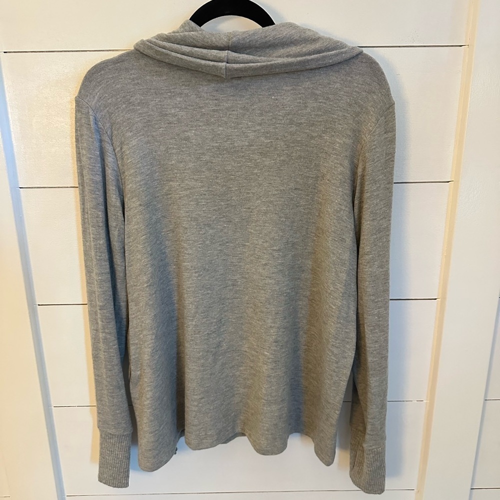 Nwt Mp Michael Stars Madison Gray Women Cowl Brushed Neck Quiet Luxury Sweater — image 2 of 8